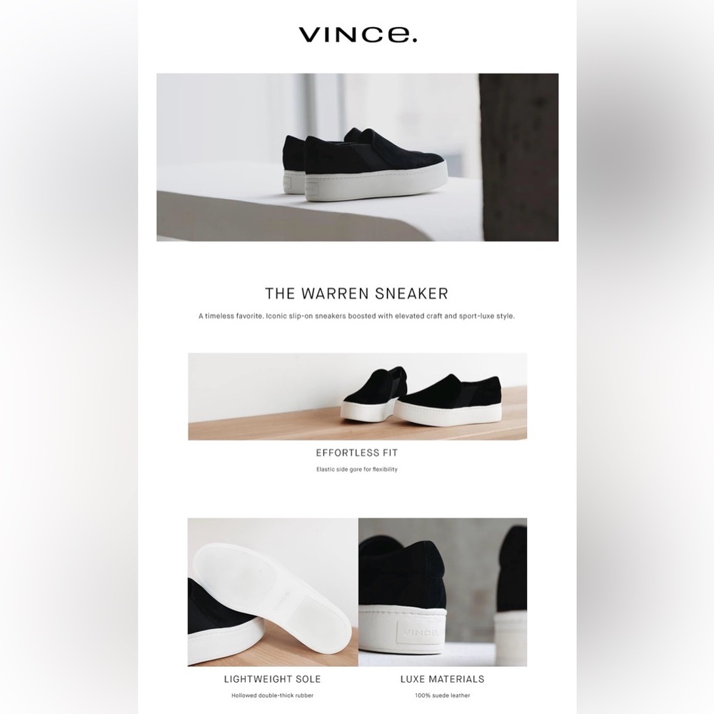 NEW Vince Womens Warren Slip-ons Sneaker Slip On Platform Sneaker, Size 8.5M - Picture 16 of 17